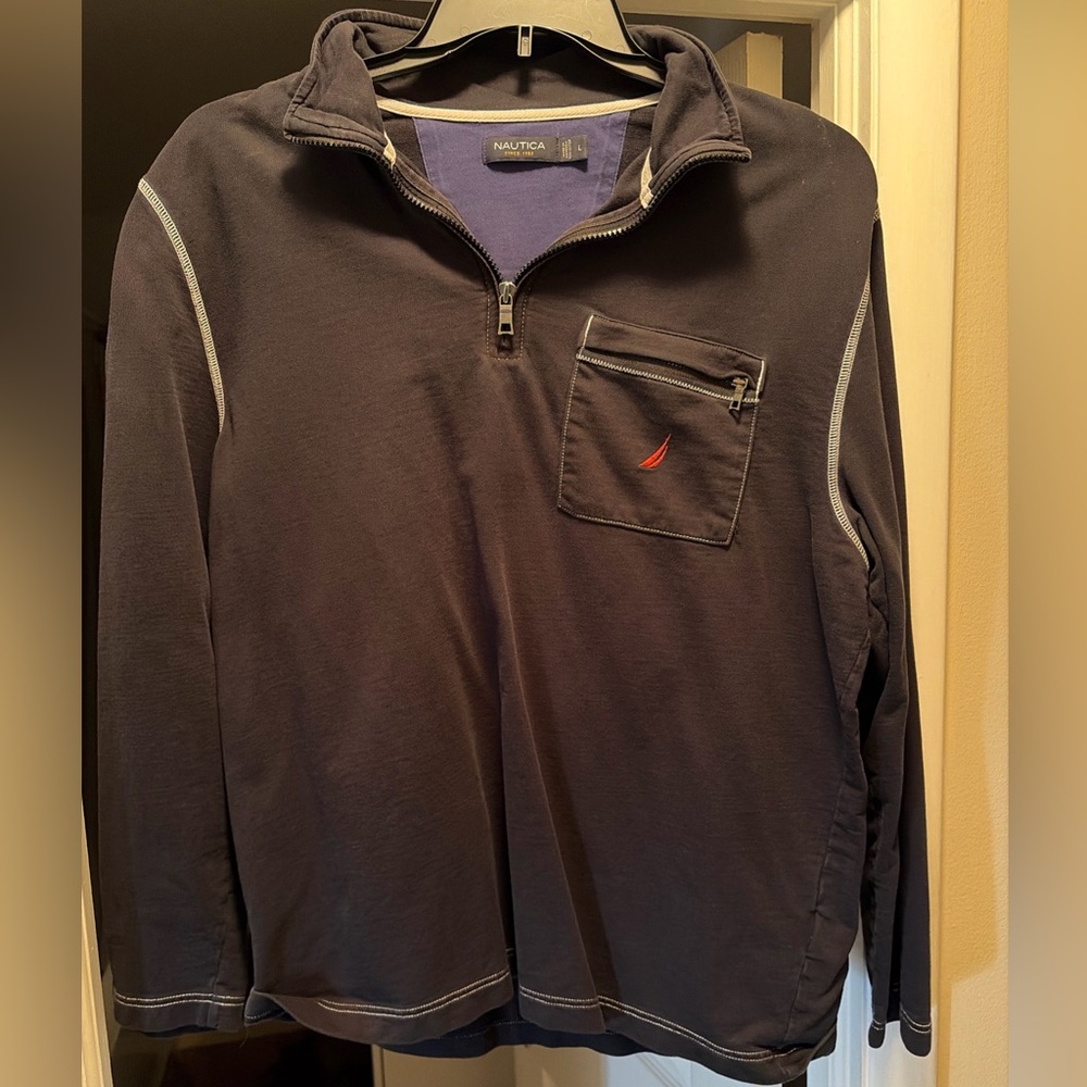 Nautica Black and Purple Zip-Up Jacket